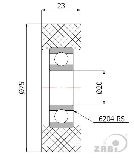 Polyuretánová rolňa 75 mm